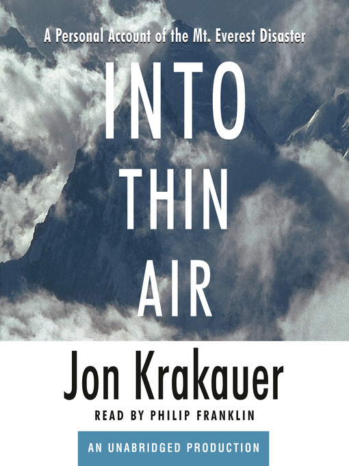 Title details for Into Thin Air by Jon Krakauer - Wait list